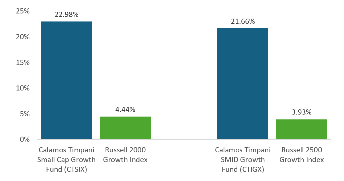 CTSIX vs Russell 2000 Growth Index and CTIGX vs Russell 2500 Growth Index